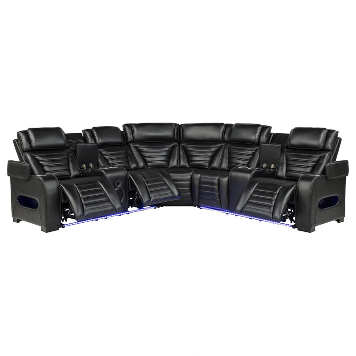 Zuma Dual Power Reclining Sectional Sofa
