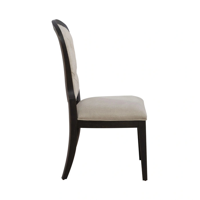 Americana Farmhouse Uph Tufted Back Side Chair - Black image