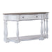 Magnolia Manor 56 Inch Hall Console Table in Antique White Base w/ Weathered Bark Tops image
