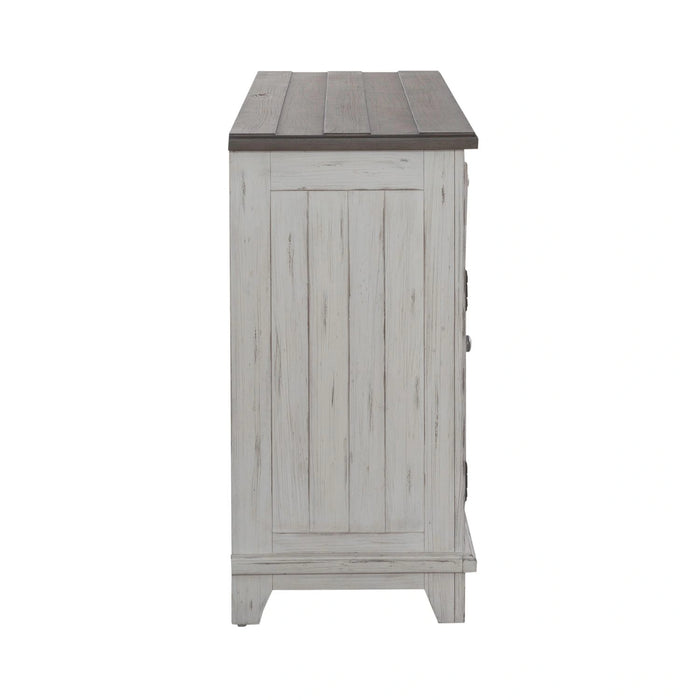 River Place Accent Server in Riverstone White & Tobacco image