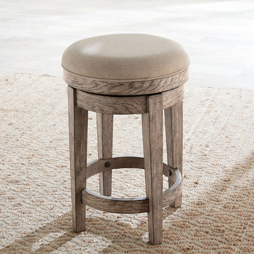 Liberty Furniture City Scape Upholstered Swivel Console Stool in White Oak Veneers image
