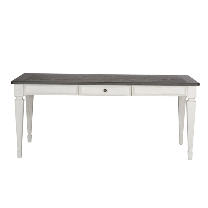 Allyson Park Rectangular Leg Table in White with Charcoal image