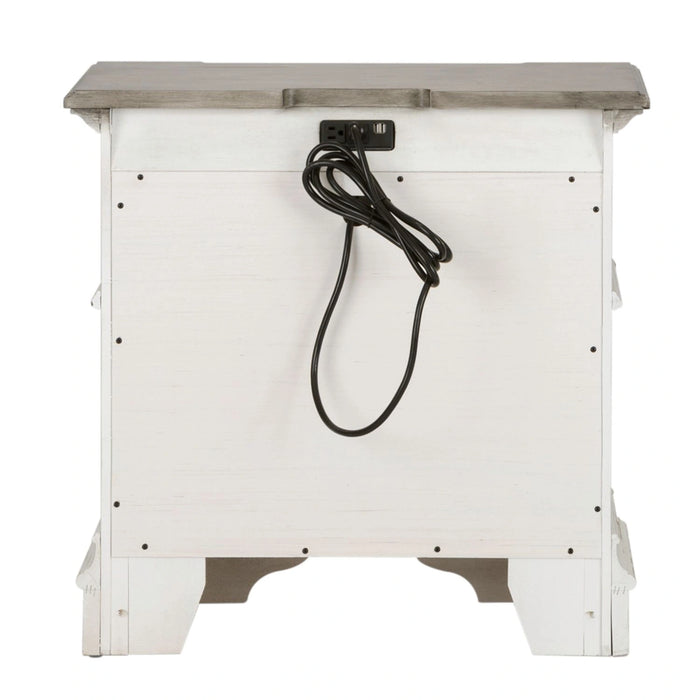 Abbey Park Drawer Nightstand in Antique White image