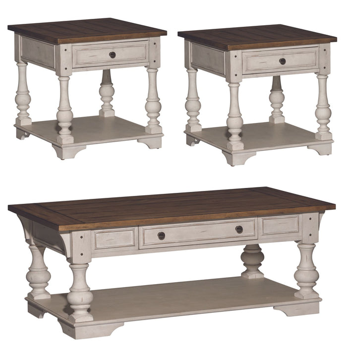 Morgan Creek 3 Piece Set (1-Cocktail 2-End Tables)