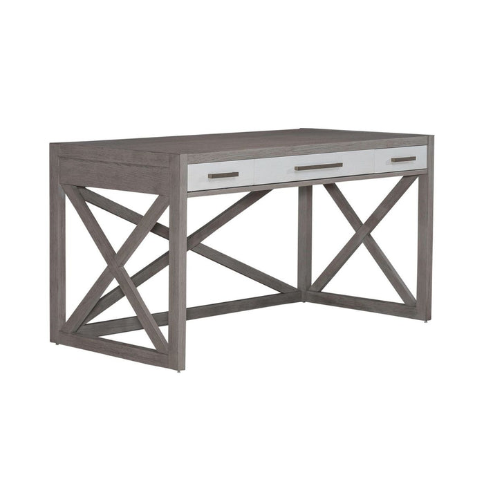 Liberty Furniture Palmetto Heights Writing Desk in Shell White/ Driftwood