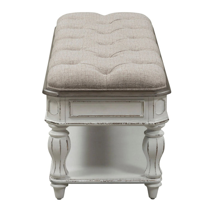 Magnolia Manor Bed Bench in Antique White image