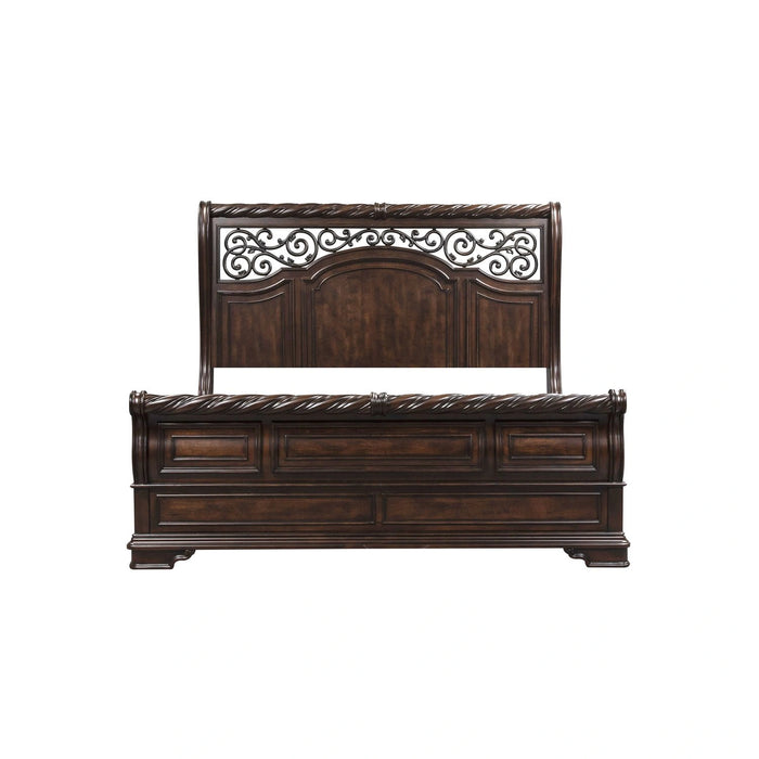 Arbor Place King California Sleigh Bed, Dresser & Mirror, Chest image