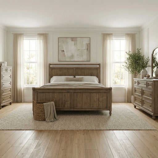 Homestead Haven Sleigh Bed, Dresser & Mirror, Chest image