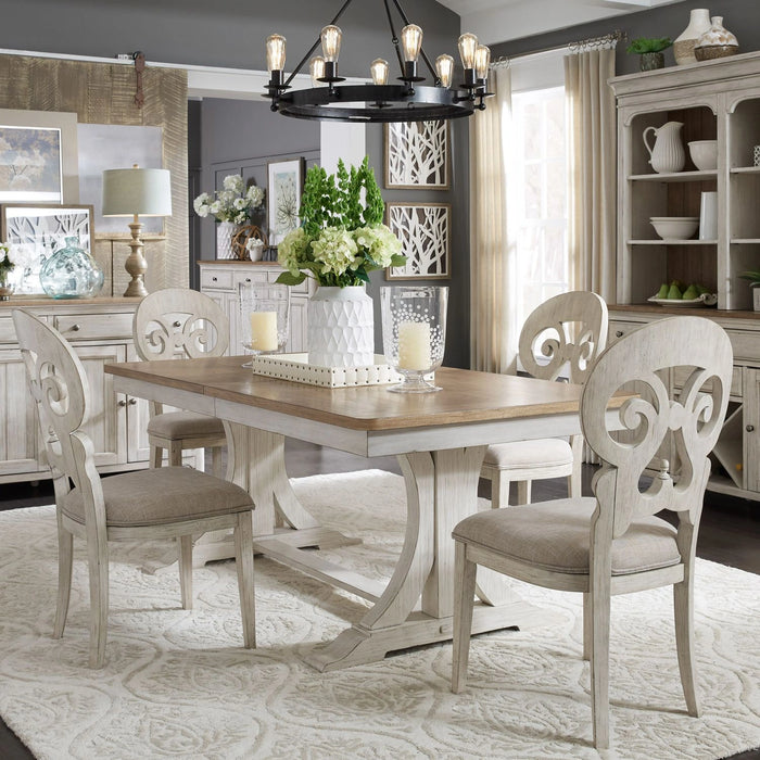 Farmhouse Reimagined 7 Piece Trestle Table Set image