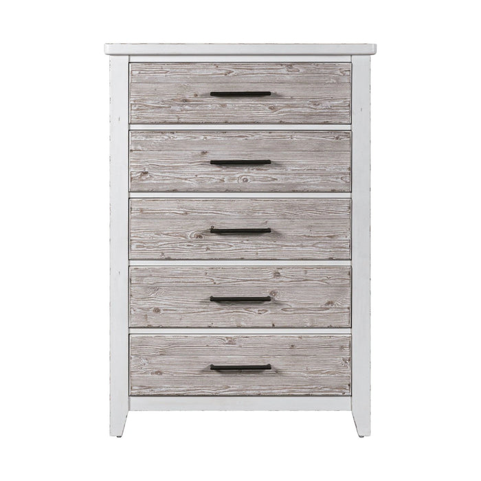 Backroads Drawer Chest in Weathered White/Parchment Brown image