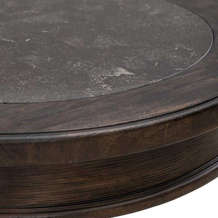Paradise Valley Round Chairside Table in Saddle Brown image