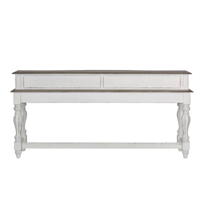 Magnolia Manor Console Bar Table in Antique White image