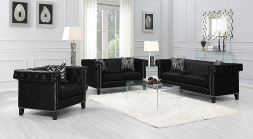 Reventlow Upholstered Tufted Living Room Set Black image