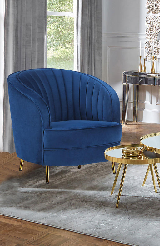 Sophia Upholstered Vertical Channel Tufted Chair Blue image