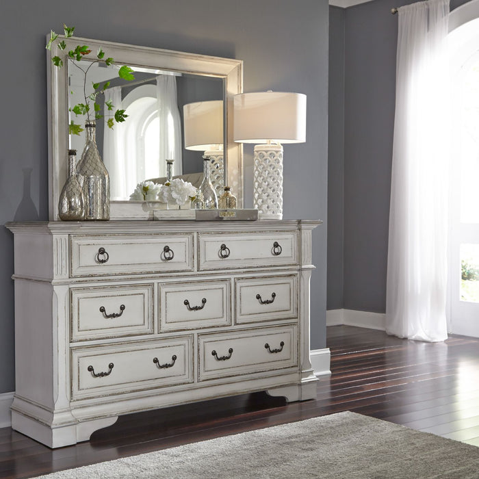 Abbey Park King California Panel Bed, Dresser & Mirror, Chest, Night Stand