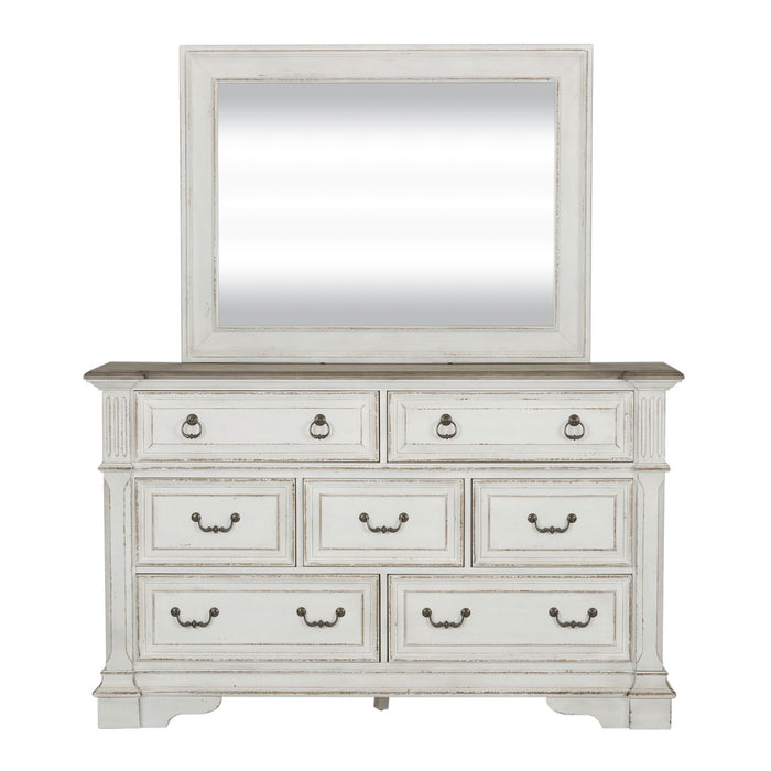 Abbey Park King California Panel Bed, Dresser & Mirror, Night Stand image