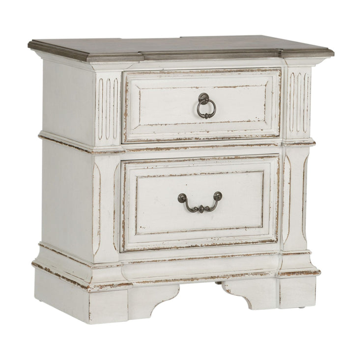 Abbey Park King Panel Bed, Dresser & Mirror, Chest, Night Stand