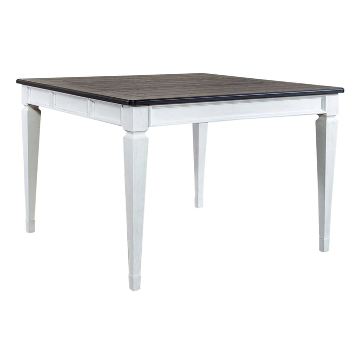 Allyson Park Pedestal Counter Height Leg Table in Wirebrushed White image