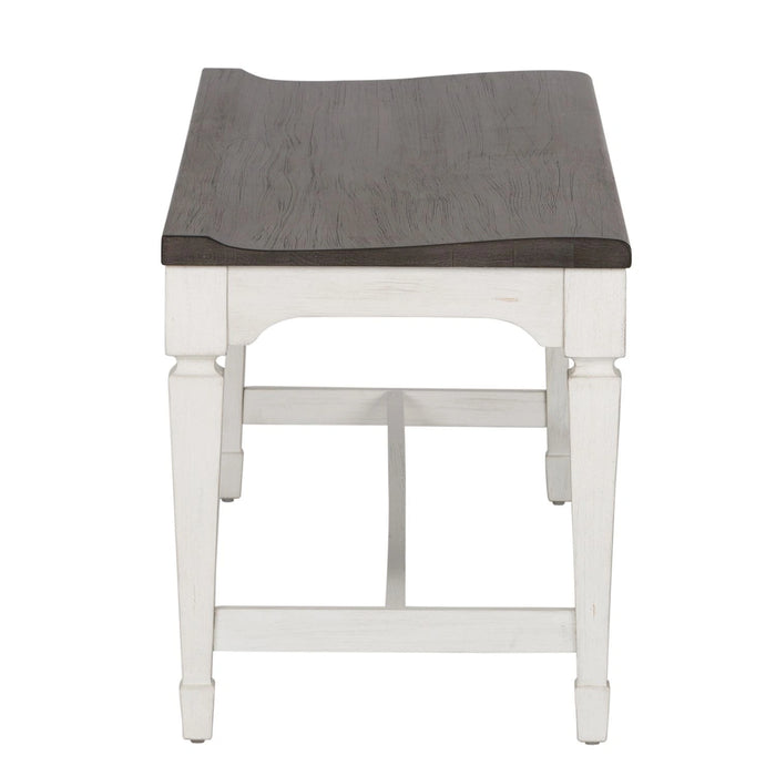 Allyson Park Wood Seat Bench in Wirebrushed White image