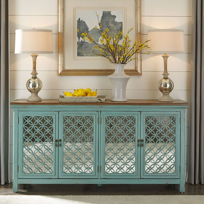 Kensington 4 Door Accent Cabinet in Turquoise image