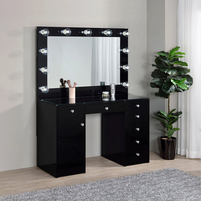Acena Makeup Vanity Table with LED Mirror Set