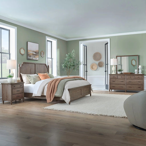 Hickory Grove Panel Bed, Dresser & Mirror, Night Stand image