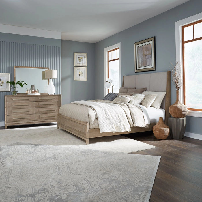 Brentwood King California Uph Bed, Dresser & Mirror image