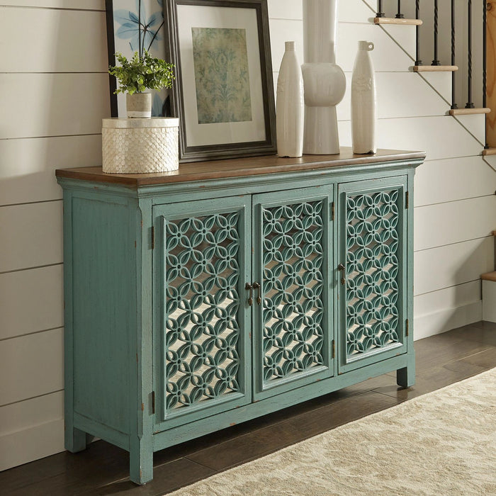 Kensington 3 Door Accent Cabinet in Turquoise image