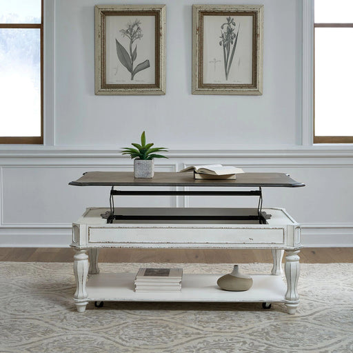 Magnolia Manor Lift Top Cocktail Table in Antique White image