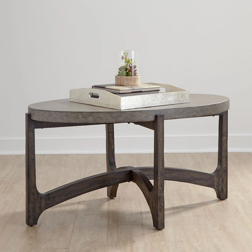 Cascade Oval Cocktail Table in Wire Brush Rustic Brown image