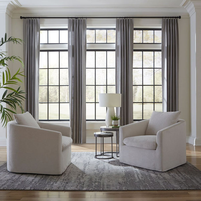 Liberty Furniture Saxton Upholstered Swivel Accent Chair in Ivory