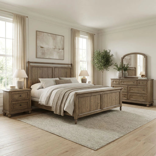 Homestead Haven Sleigh Bed, Dresser & Mirror, Night Stand image