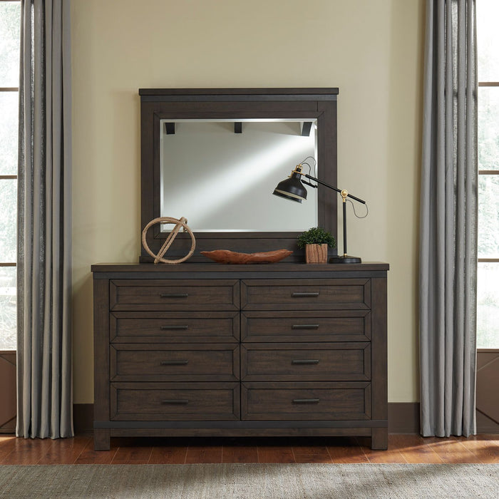 Thornwood Hills Queen Bookcase Bed, Dresser & Mirror, Night Stand