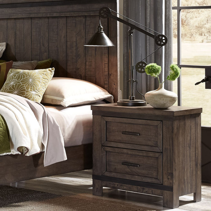 Thornwood Hills Queen Bookcase Bed, Dresser & Mirror, Night Stand