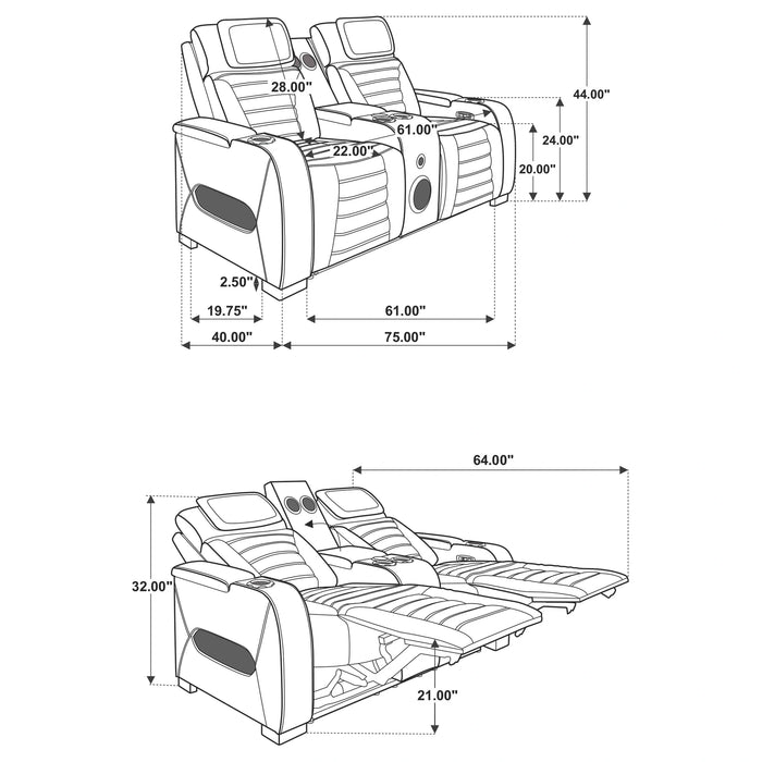 Zuma Dual Power Reclining Loveseat