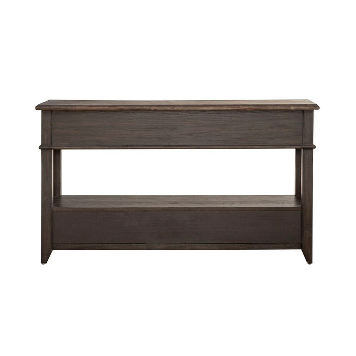 Liberty Furniture Mill Creek 2 Drawer Sofa Table in Peppercorn