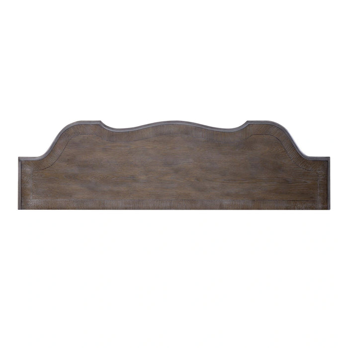 Magnolia Manor 56 Inch Hall Console Table in Antique White Base w/ Weathered Bark Tops image
