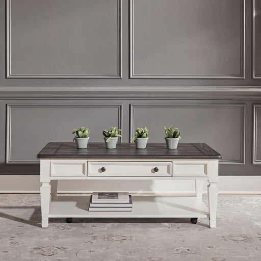 Allyson Park Rectangular Cocktail Table in Wirebrushed White image
