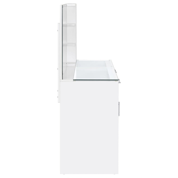 Flora Makeup Vanity Table with LED Mirror and Stool Set
