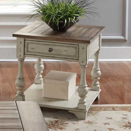 Morgan Creek End Table in Antique White image
