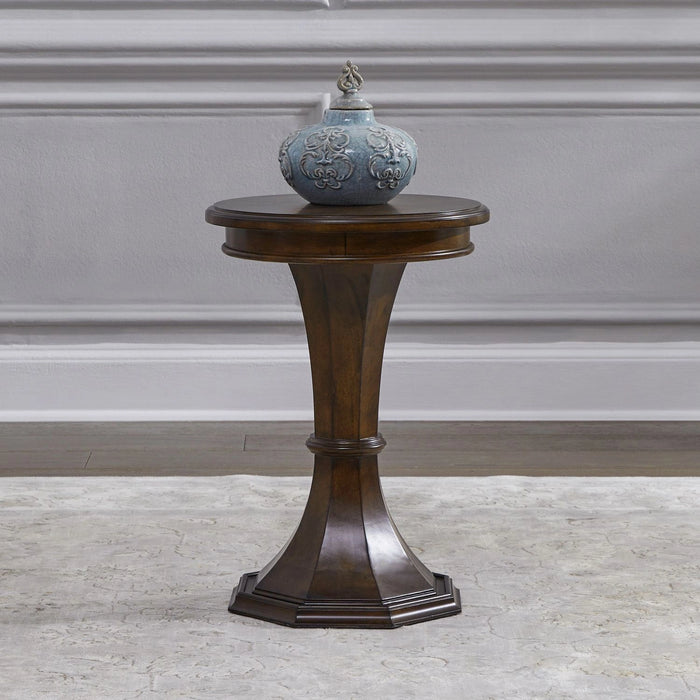 Arden Road Round Chairside Table in Satin Cherry image