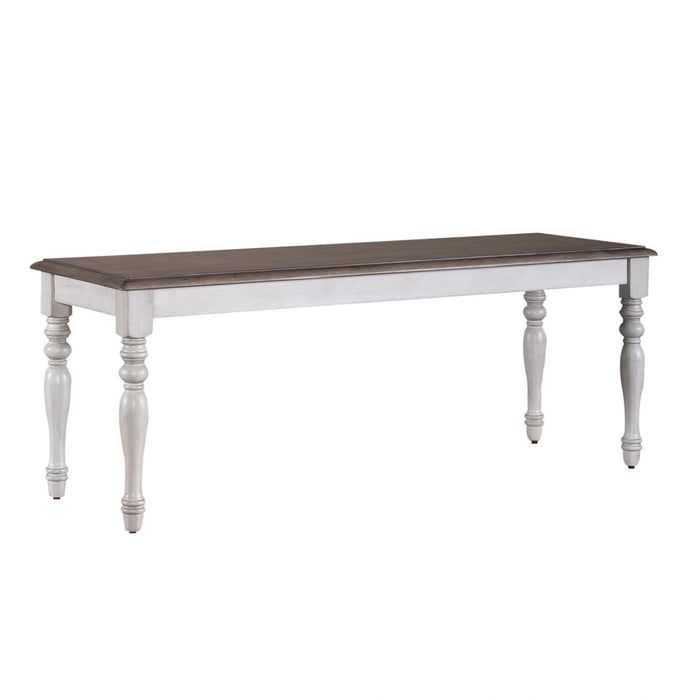 Ocean Isle Bench (RTA) in Antique White with Weathered Pine image