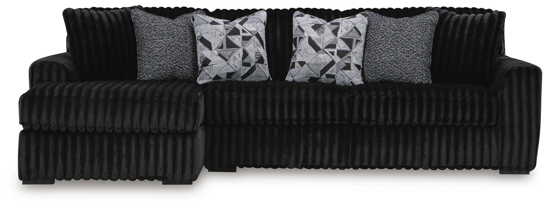 Midnight-Madness Sectional Sofa with Chaise - Onyx