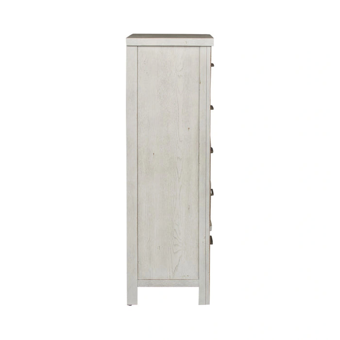 Modern Farmhouse 5 Drawer Chest in White image