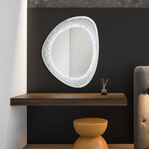 Mirage Acrylic Crystals Inlay Wall Mirror with LED Lights image