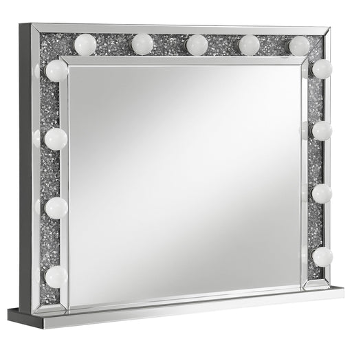 Wilmer Rectangular Table Mirror with Lighting Silver image