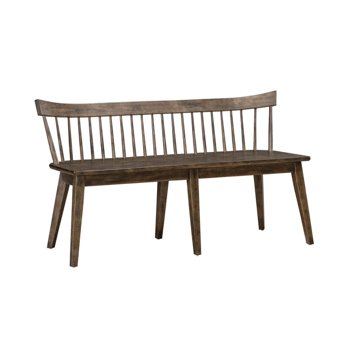 Midland Falls Spindle Back Bench in Rustic Brown image