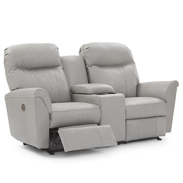 CAITLIN LOVESEAT LEATHER POWER SPACE SAVER CONSOLE LOVESEAT- L420CQ4