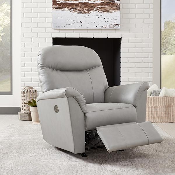 CAITLIN LEATHER POWER HEAD TILT SPACE SAVER RECLINER- 4NZ24LU