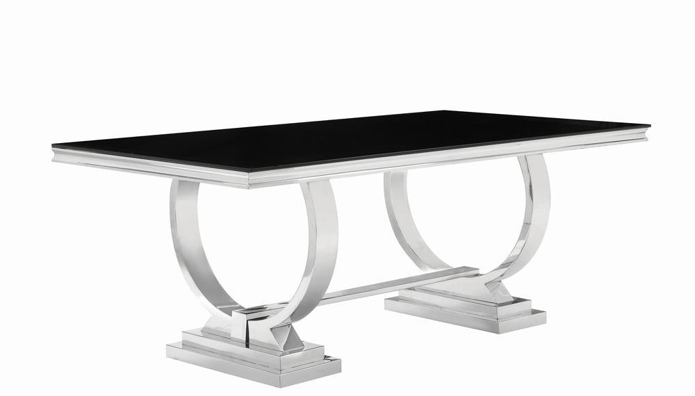 Antoine Hollywood Glam Silver Dining Table